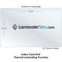 Index Card 5 Mil Laminating Pouches 3-1/2" x 5-1/2"