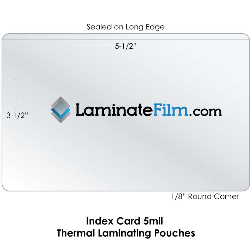 Index Card 5 Mil Laminating Pouches 3-1/2" x 5-1/2"