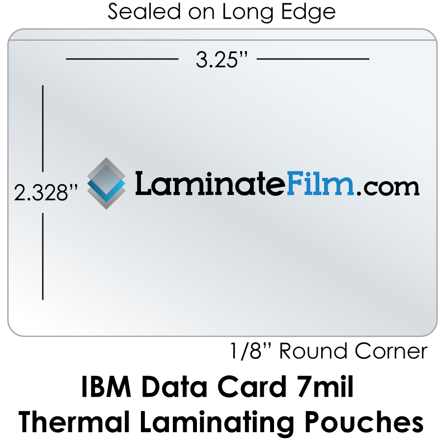 IBM Data Card 7 Mil Laminating Pouches 2.328" x 3.25"