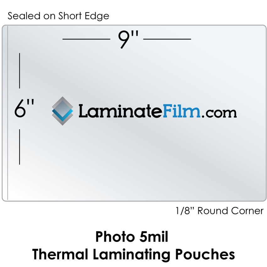 Photo 5 Mil 6" x 9" Thermal Laminating Pouches