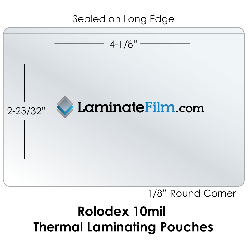 Rolodex<sup><small>TM</small></sup> 10 Mil Laminating Pouches 2-23/32" x 4-1/8"